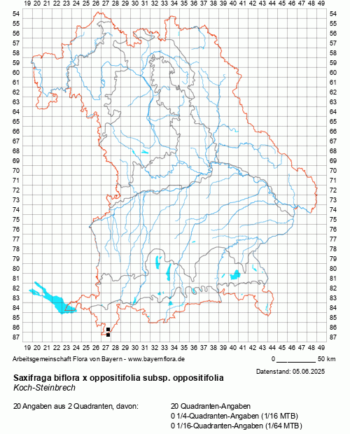 Die Verbreitungskarte zu Saxifraga biflora x oppositifolia subsp. oppositifolia wird geladen ...