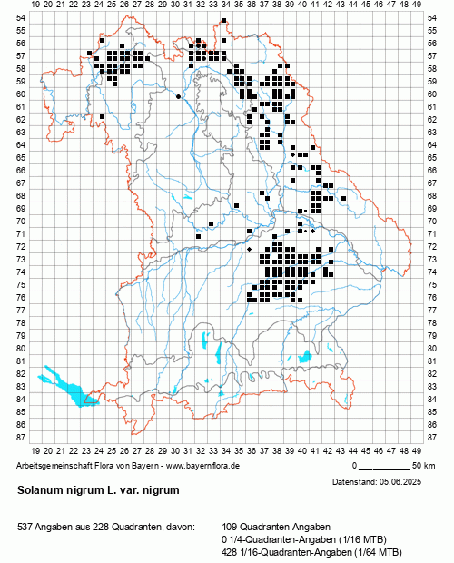 Die Verbreitungskarte zu Solanum nigrum L. var. nigrum wird geladen ...