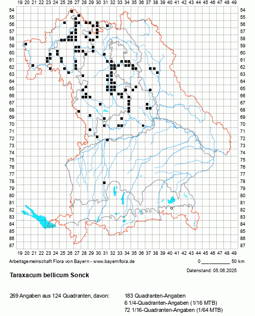 Die Verbreitungskarte zu Taraxacum bellicum Sonck wird geladen ...