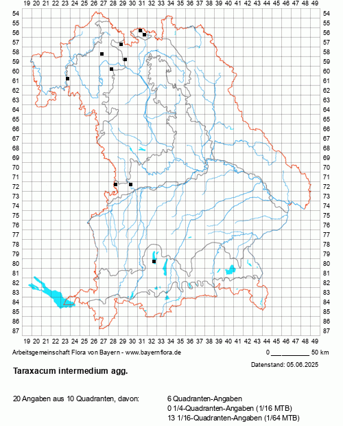 Die Verbreitungskarte zu Taraxacum intermedium agg. wird geladen ...