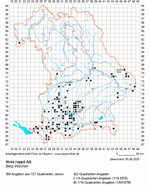 Die Verbreitungskarte zu Viola ruppii All. wird geladen ...