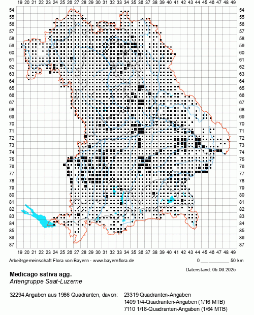 Die Verbreitungskarte zu Medicago sativa agg. wird geladen ...
