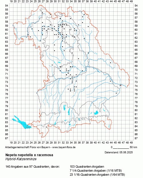 Die Verbreitungskarte zu Nepeta nepetella x racemosa wird geladen ...