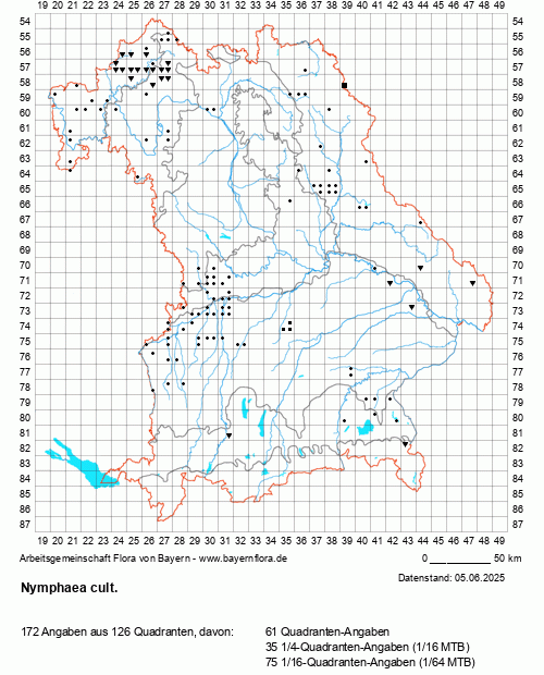 Die Verbreitungskarte zu Nymphaea cult. wird geladen ...