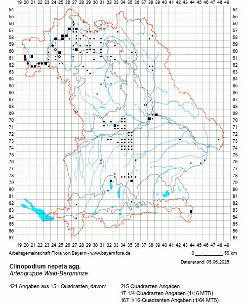 Die Verbreitungskarte zu Clinopodium nepeta agg. wird geladen ...