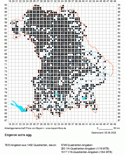 Die Verbreitungskarte zu Erigeron acris agg. wird geladen ...
