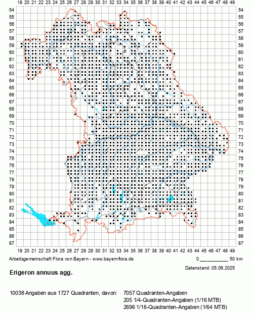 Die Verbreitungskarte zu Erigeron annuus agg. wird geladen ...