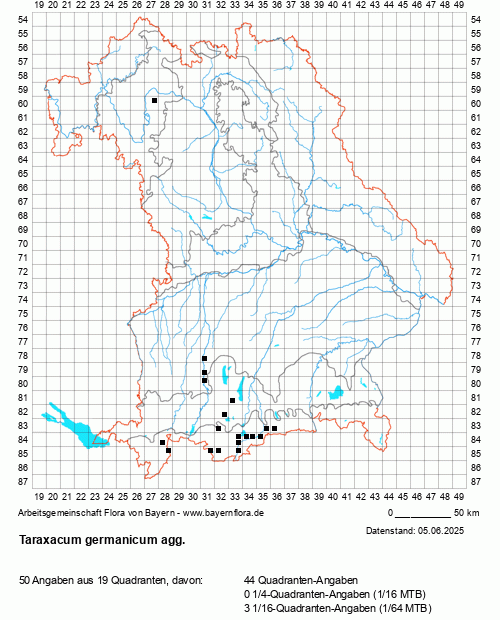 Die Verbreitungskarte zu Taraxacum germanicum agg. wird geladen ...