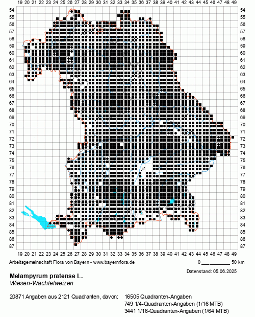 Die Verbreitungskarte zu Melampyrum pratense L. wird geladen ...