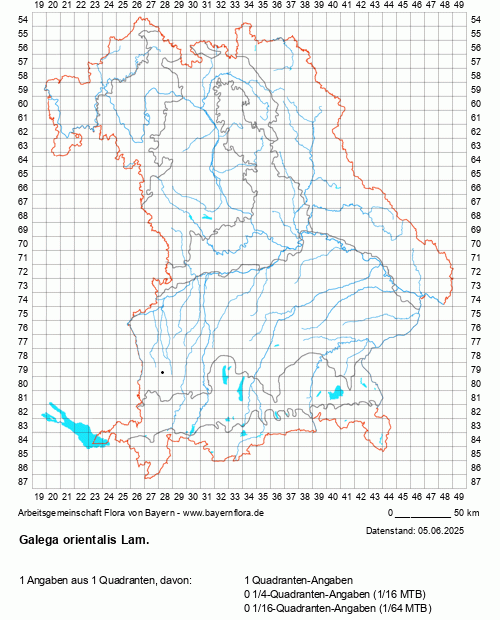 Die Verbreitungskarte zu Galega orientalis Lam. wird geladen ...