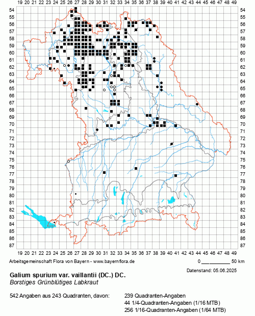 Die Verbreitungskarte zu Galium spurium var. vaillantii (DC.) DC. wird geladen ...