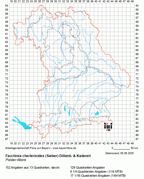 Die Verbreitungskarte zu Facchinia cherlerioides (Sieber) Dillenb. & Kadereit wird geladen ...