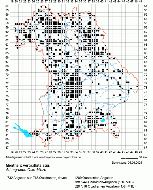 Die Verbreitungskarte zu Mentha x verticillata agg. wird geladen ...