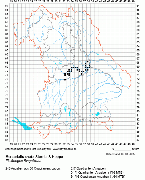 Die Verbreitungskarte zu Mercurialis ovata Sternb. & Hoppe wird geladen ...