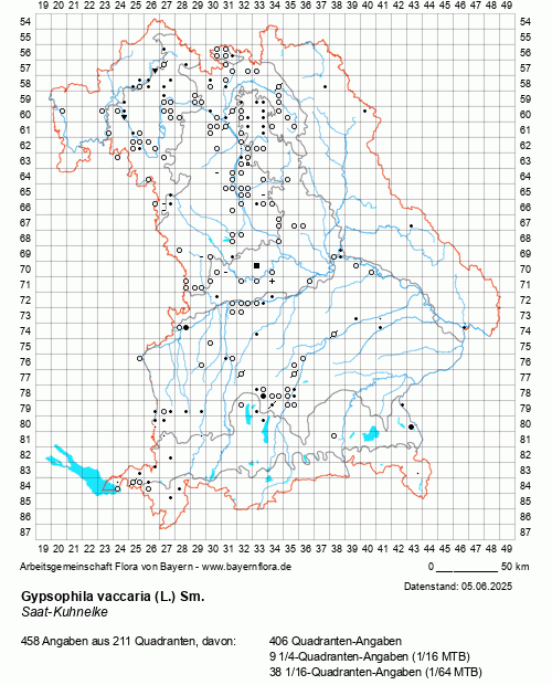 Die Verbreitungskarte zu Gypsophila vaccaria (L.) Sm. wird geladen ...