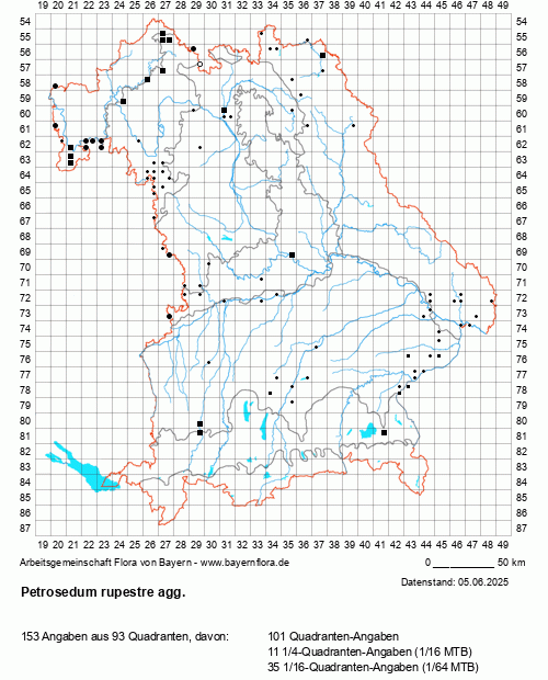 Die Verbreitungskarte zu Petrosedum rupestre agg. wird geladen ...