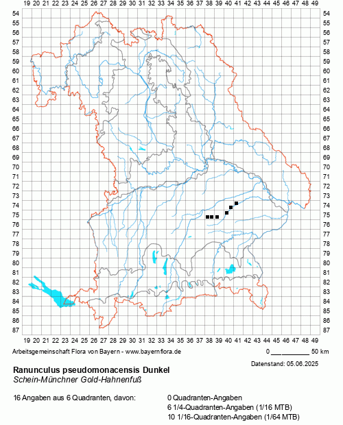 Die Verbreitungskarte zu Ranunculus pseudomonacensis Dunkel wird geladen ...
