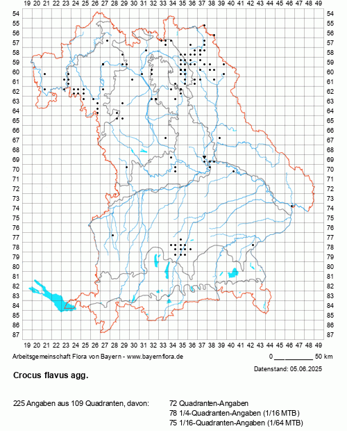 Die Verbreitungskarte zu Crocus flavus agg. wird geladen ...