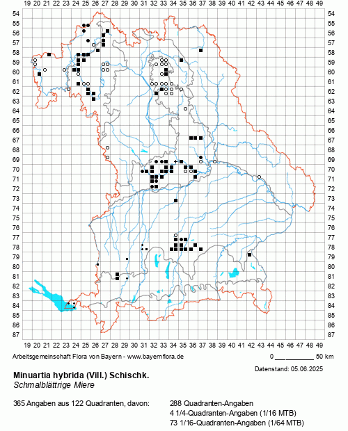 Die Verbreitungskarte zu Minuartia hybrida (Vill.) Schischk. wird geladen ...