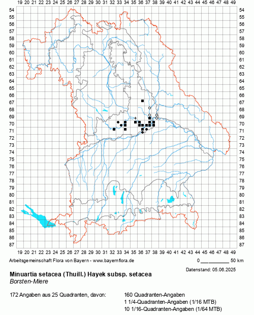 Die Verbreitungskarte zu Minuartia setacea (Thuill.) Hayek subsp. setacea wird geladen ...