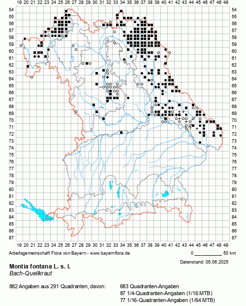 Die Verbreitungskarte zu Montia fontana L. s. l. wird geladen ...