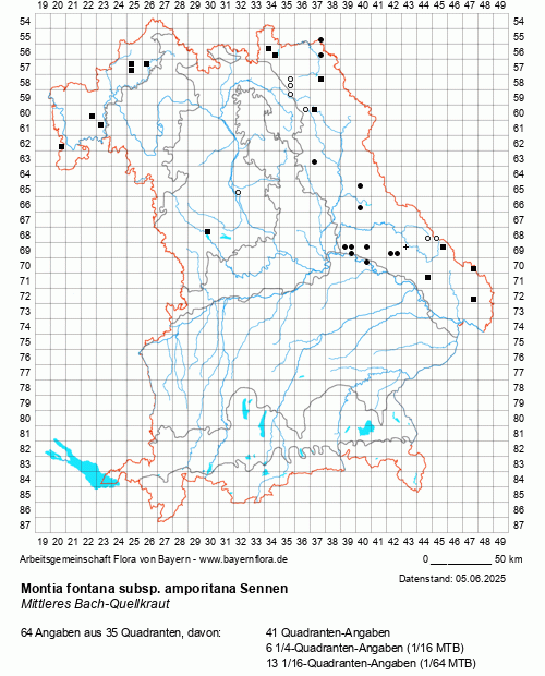 Die Verbreitungskarte zu Montia fontana subsp. amporitana Sennen wird geladen ...