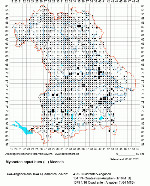 Die Verbreitungskarte zu Myosoton aquaticum (L.) Moench wird geladen ...