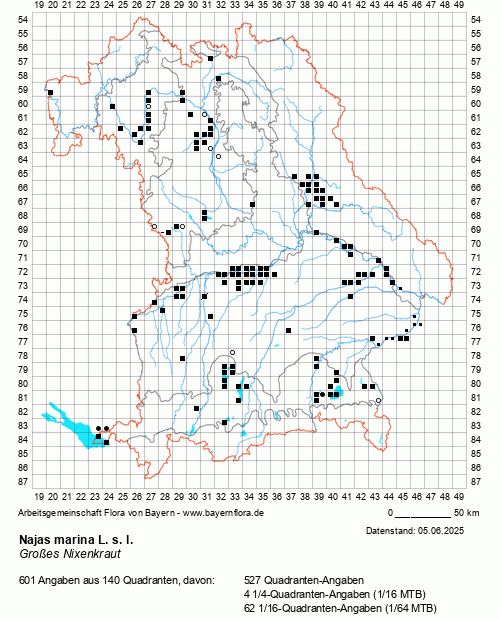 Die Verbreitungskarte zu Najas marina L. s. l. wird geladen ...