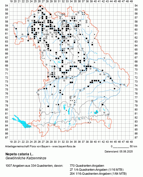 Die Verbreitungskarte zu Nepeta cataria L. wird geladen ...