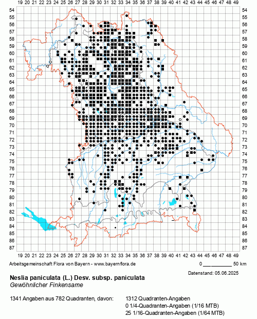 Die Verbreitungskarte zu Neslia paniculata (L.) Desv. subsp. paniculata wird geladen ...