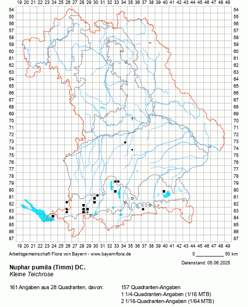 Die Verbreitungskarte zu Nuphar pumila (Timm) DC. wird geladen ...