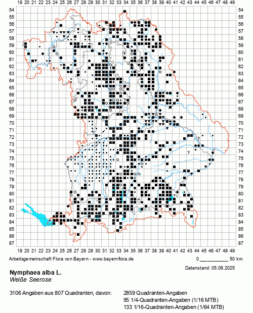 Die Verbreitungskarte zu Nymphaea alba L. wird geladen ...