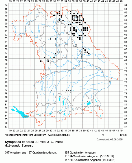 Die Verbreitungskarte zu Nymphaea candida J. Presl & C. Presl wird geladen ...