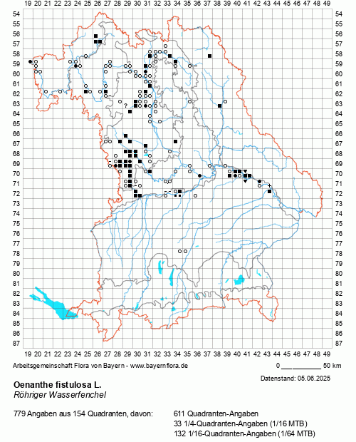 Die Verbreitungskarte zu Oenanthe fistulosa L. wird geladen ...