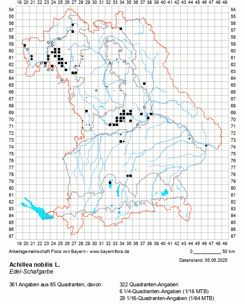 Die Verbreitungskarte zu Achillea nobilis L. wird geladen ...