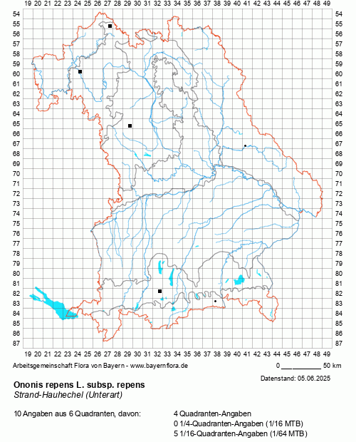 Die Verbreitungskarte zu Ononis repens L. subsp. repens wird geladen ...