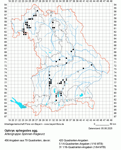 Die Verbreitungskarte zu Ophrys sphegodes agg. wird geladen ...
