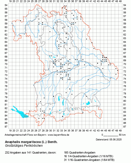 Die Verbreitungskarte zu Anaphalis margaritacea (L.) Benth. wird geladen ...