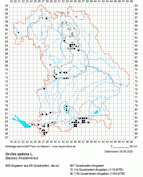 Die Verbreitungskarte zu Orchis pallens L. wird geladen ...
