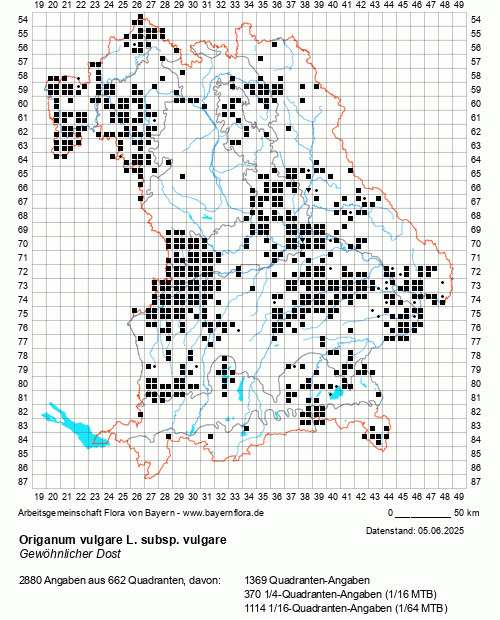 Die Verbreitungskarte zu Origanum vulgare L. subsp. vulgare wird geladen ...