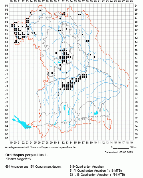 Die Verbreitungskarte zu Ornithopus perpusillus L. wird geladen ...