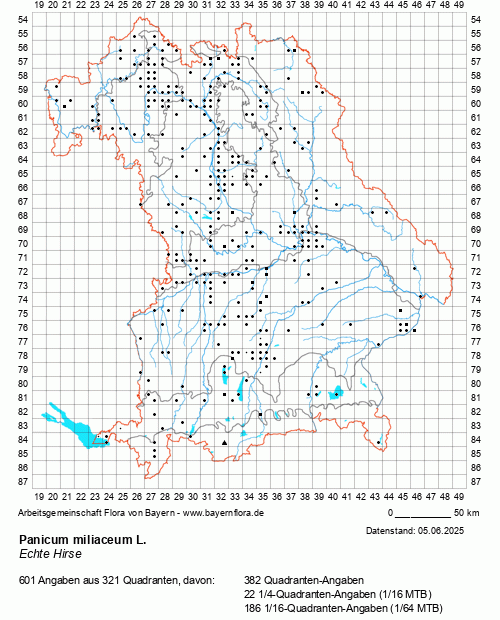 Die Verbreitungskarte zu Panicum miliaceum L. wird geladen ...