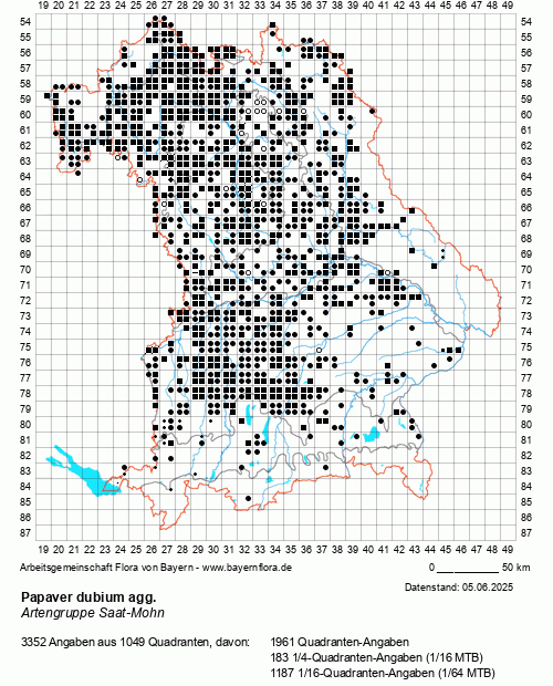 Die Verbreitungskarte zu Papaver dubium agg. wird geladen ...