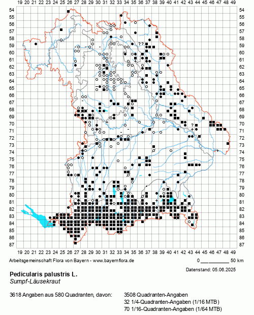 Die Verbreitungskarte zu Pedicularis palustris L. wird geladen ...