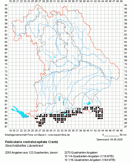 Die Verbreitungskarte zu Pedicularis rostratocapitata Crantz wird geladen ...