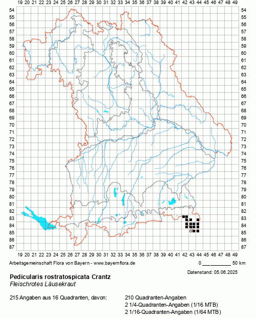 Die Verbreitungskarte zu Pedicularis rostratospicata Crantz wird geladen ...