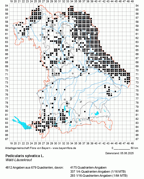 Die Verbreitungskarte zu Pedicularis sylvatica L. wird geladen ...