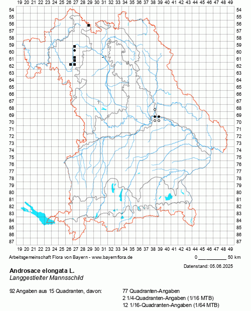 Die Verbreitungskarte zu Androsace elongata L. wird geladen ...