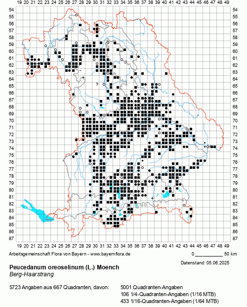 Die Verbreitungskarte zu Peucedanum oreoselinum (L.) Moench wird geladen ...