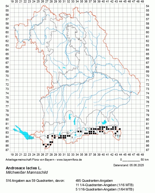 Die Verbreitungskarte zu Androsace lactea L. wird geladen ...